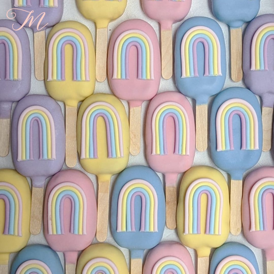 Pastel Rainbow Cakesicles