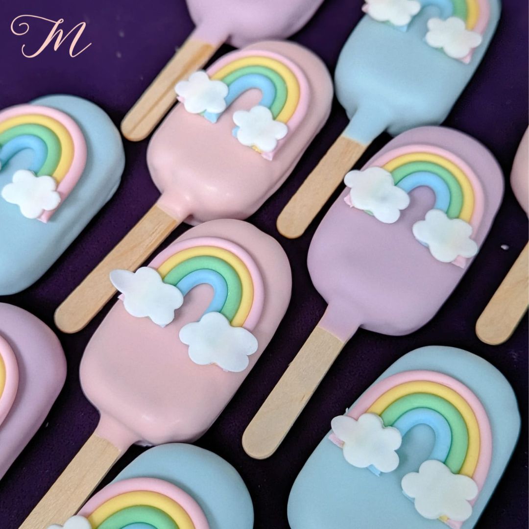 Pastel Rainbow Cakesicles