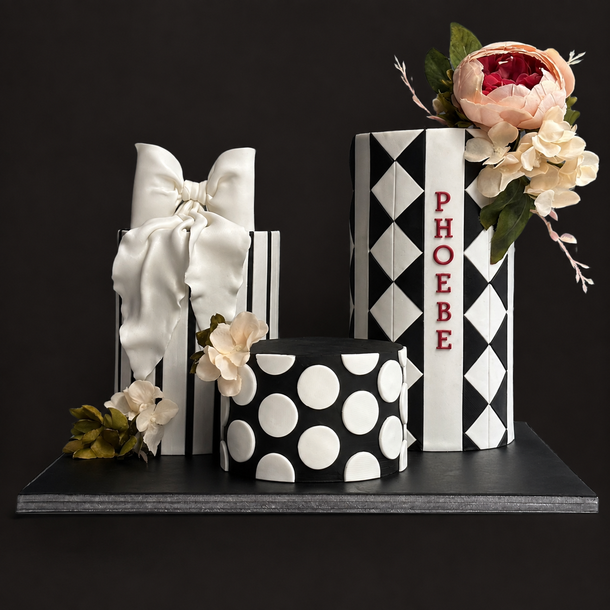 Modern Black & White Geometric Wedding Cake