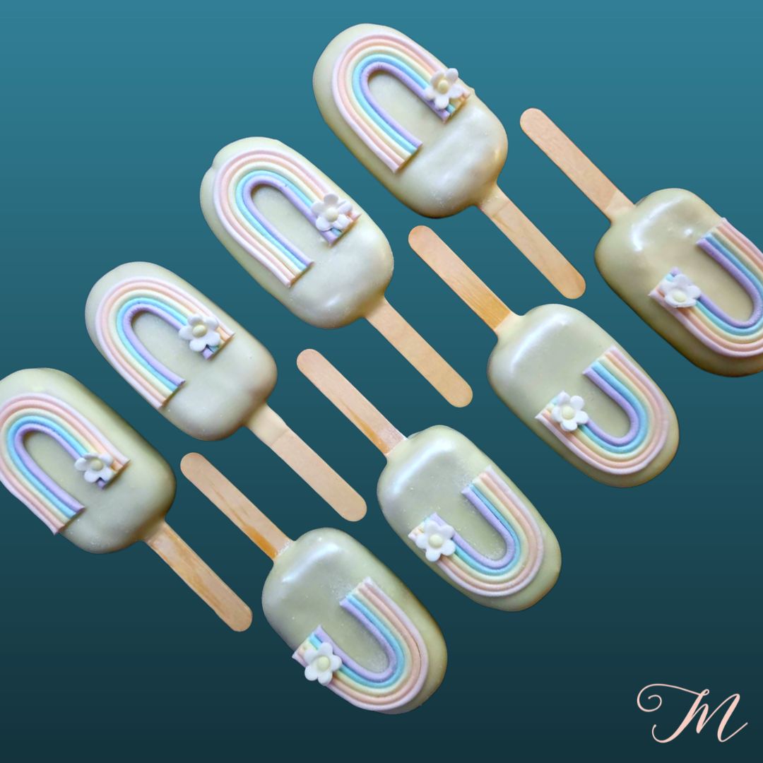 Pastel Rainbow Cakesicles
