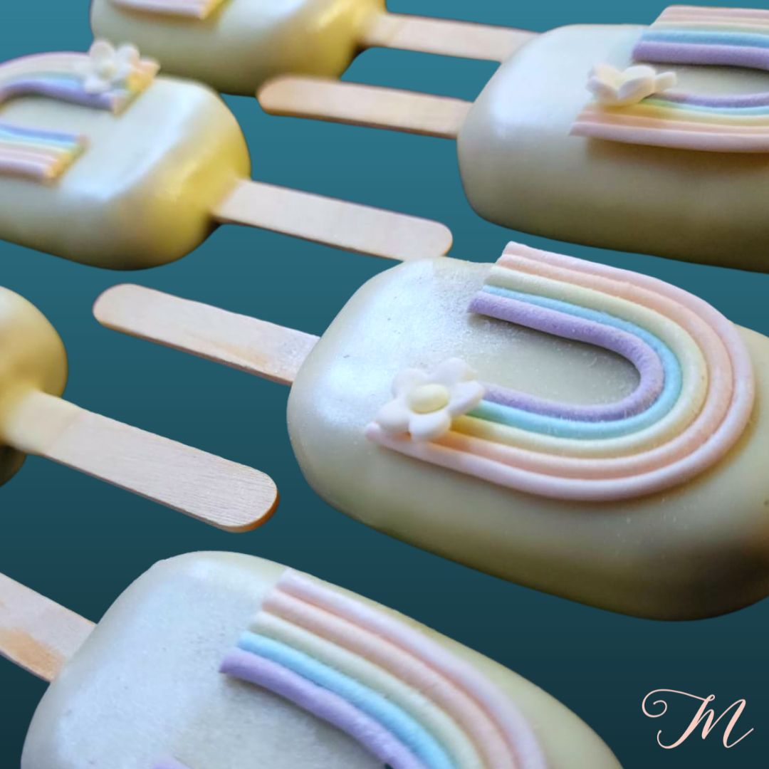 Pastel Rainbow Cakesicles
