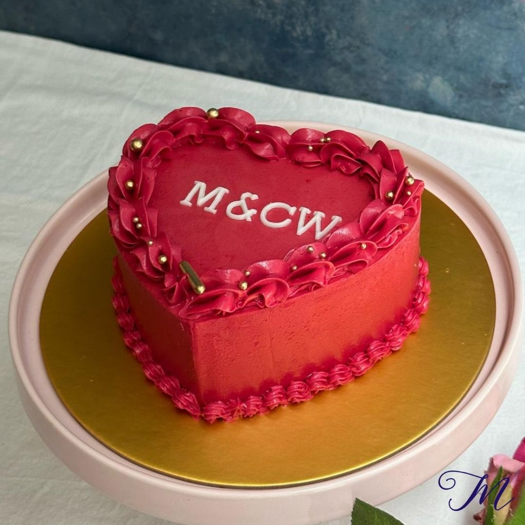 Small Vintage Buttercream Heart Cake
