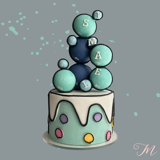 Cartoon Cake With Floating Balls