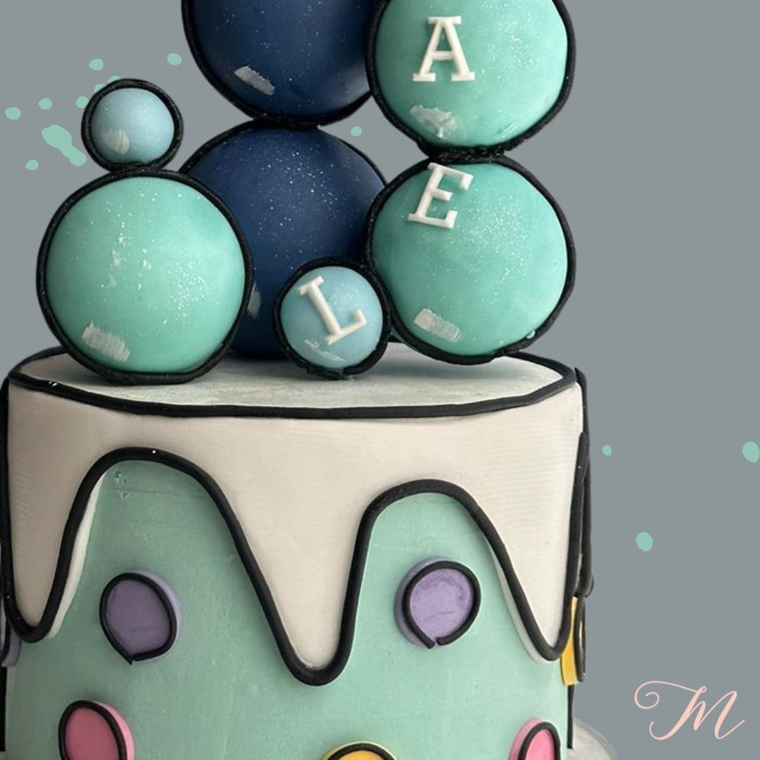 Cartoon Cake With Floating Balls