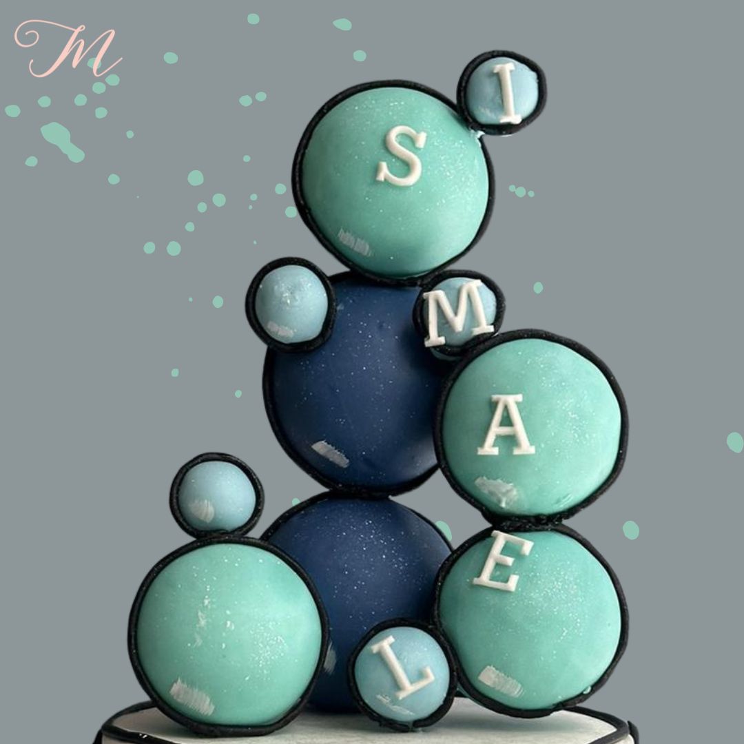 Cartoon Cake With Floating Balls