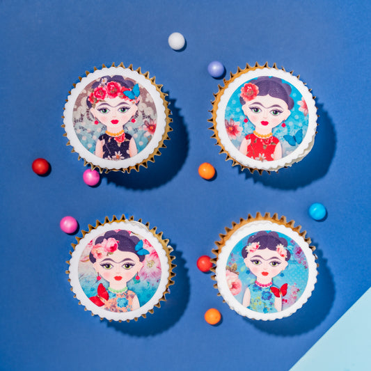 Frida Kahlo Cupcakes for classroom treats and desert tables