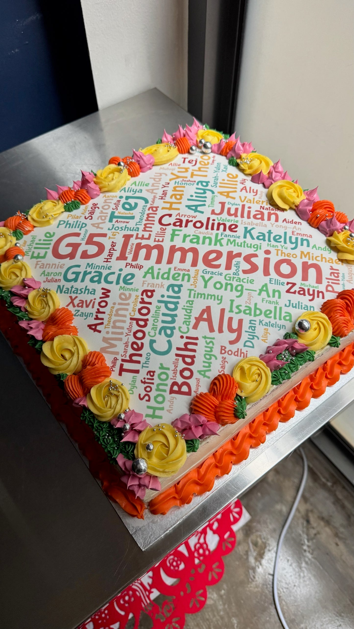 Classroom Buttercream Graduation cake - (single layer 14x14 inch)