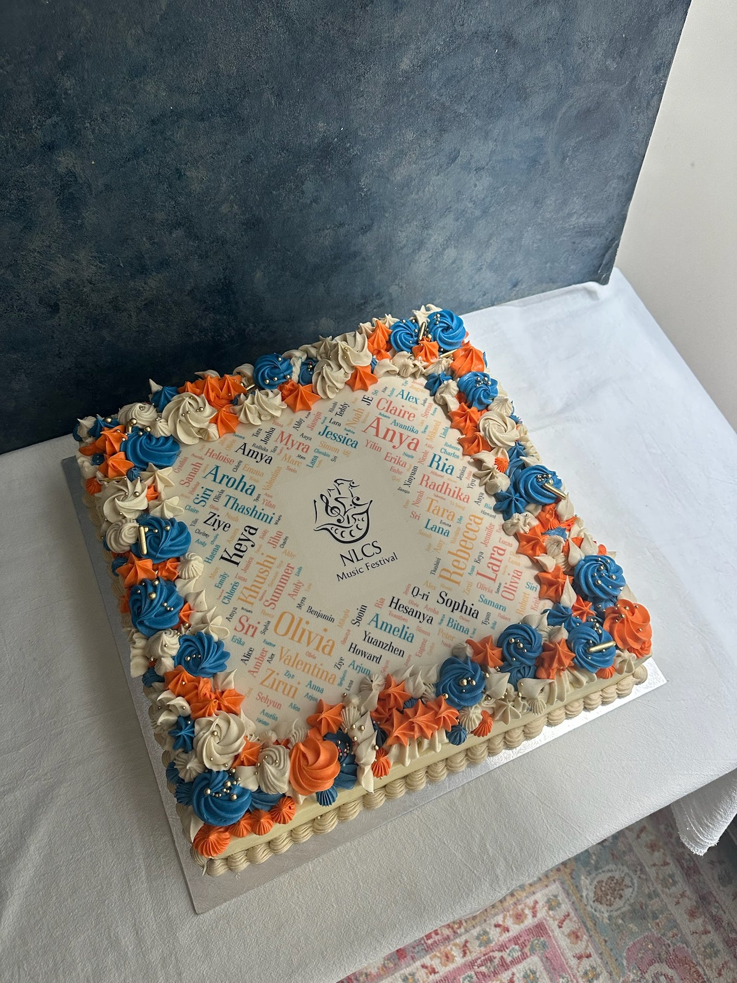 Classroom Buttercream Graduation cake - (single layer 14x14 inch)