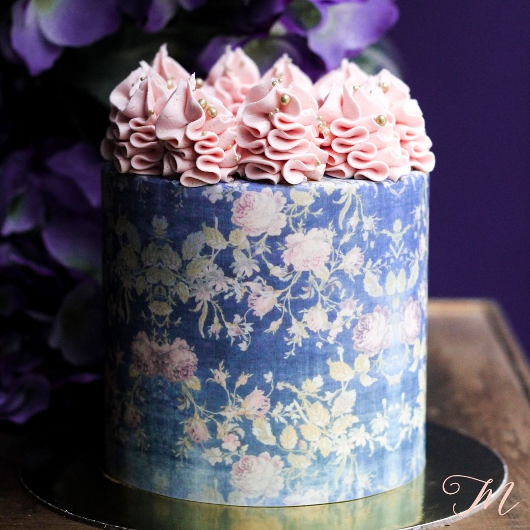 Vintage Floral Ganache Cake
